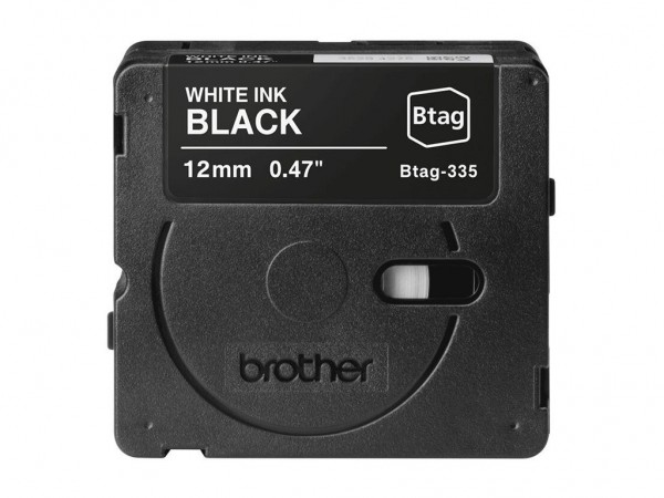 Brother BTAG-335 Weiß auf Schwarz 12mm Etikettenband für P-Touch PT-N10 PT-N20 PTN25BT