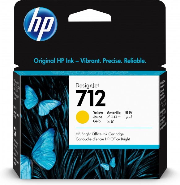 HP 712 Tinte gelb 3ED69A 29 ml HP DesignJet Studio T210 HP T230 HP T250 T630 HP DesignJet Studio T65