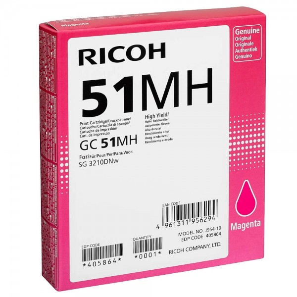 Ricoh Tintenpatrone GC 51MH magenta 405864 für Ricoh SG 3210DNw