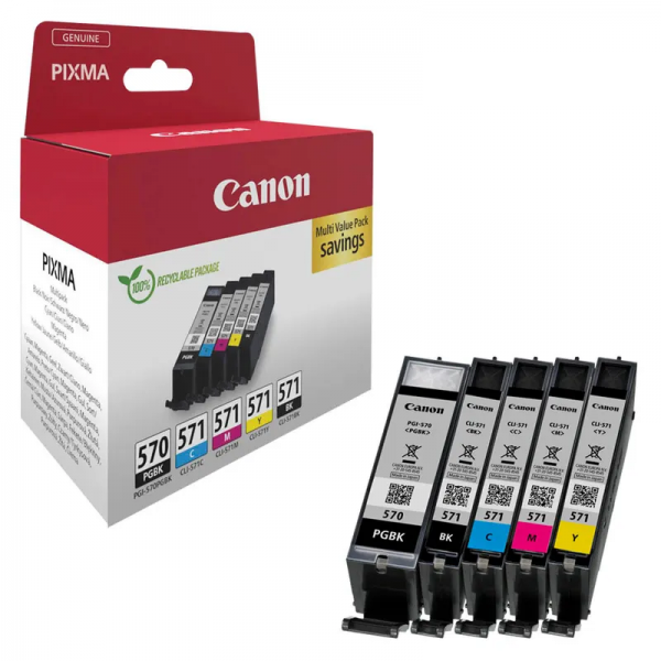 Canon PGI-570/CLI-571 Ink Cartridge PGBK/C/M/Y/BK PIXMA TS5051 MG5750 0372C006