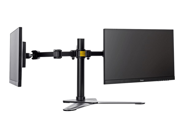 IIYAMA DS1002D-B1 Dual-Monitor Tischhalterung mit Standfuss für Displays von 10-30Zoll VESA 75x75 mm