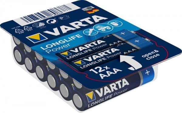 Varta 4903 Longlife Power Micro AAA 1,5 Volt Batterie 12er Big Box