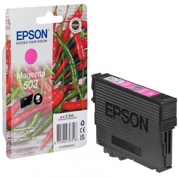 EPSON 503 Tinte Chilli Magenta T09Q34 Epson XP-5200 XP-5205 WorkForce WF-2960 WF-2965 C13T09Q34010