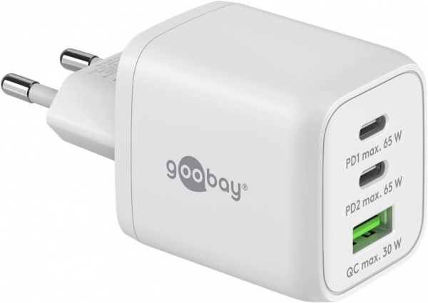 Goobay USB-C™ PD GaN Multiport-Schnellladegerät Nano (65 W) weiß