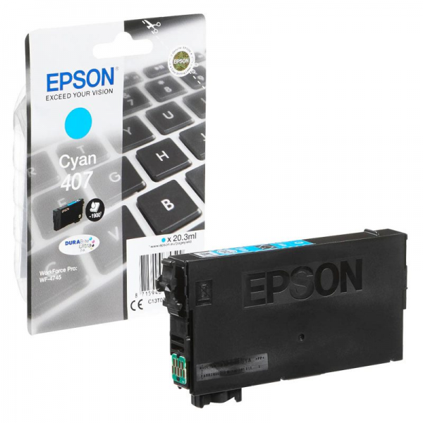 Epson T07U2 Tintenpatrone Cyan 407 für Epson WorkForce Pro WF-4745 C13T07U240