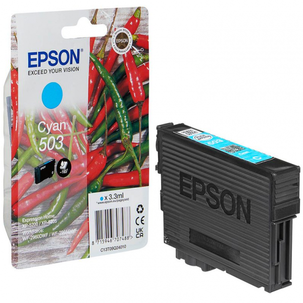 EPSON 503 Tinte Chilli Cyan T09Q24 Epson XP-5200 XP-5205 WorkForce WF-2960 WF-2965 C13T09Q24010