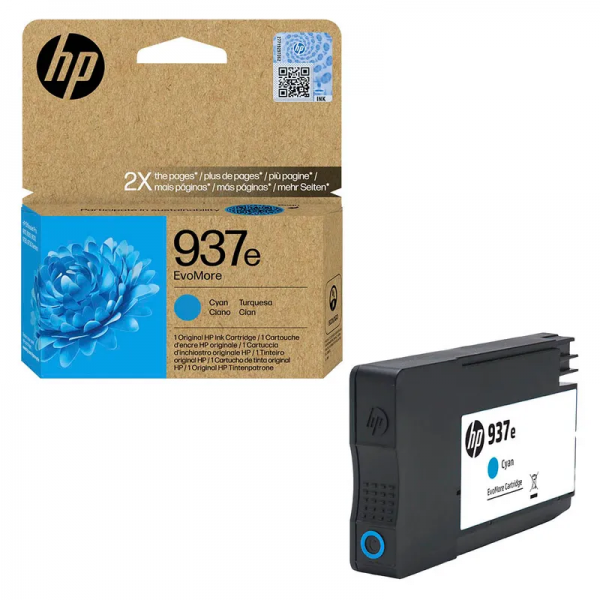 HP 937e EvoMore Cyan Tinte HP Officejet Pro 9110b 9120e 9720E 9730e 4S6W6NE