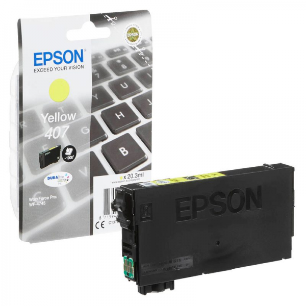 Epson T07U4 Tinte Yellow 407 für Epson WorkForce Pro WF-4745 WF-4745DTWF C13T07U440