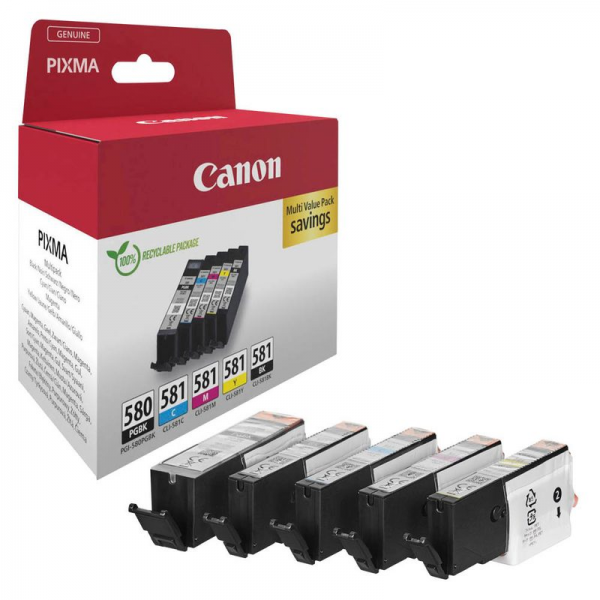 Canon Tinte Multipack PGI-580 CLI-581 CMY PIXMA TR7550 TR8550 TS9150 2078C005