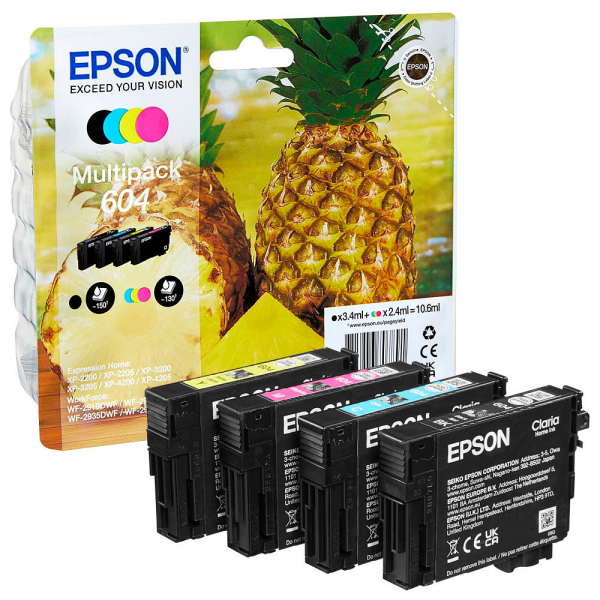 Epson 604 Tinten Multipack CMYK Pineapple Epson Home XP-2200 WF-2910DWF, WF-2930DWF T10G64010