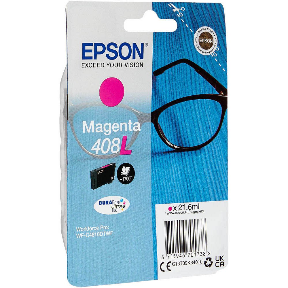 Epson Singlepack Magenta 408xl Durabrite Ultra Ink Brille Epson Workforce Pro Wf C4810dtwf 5307