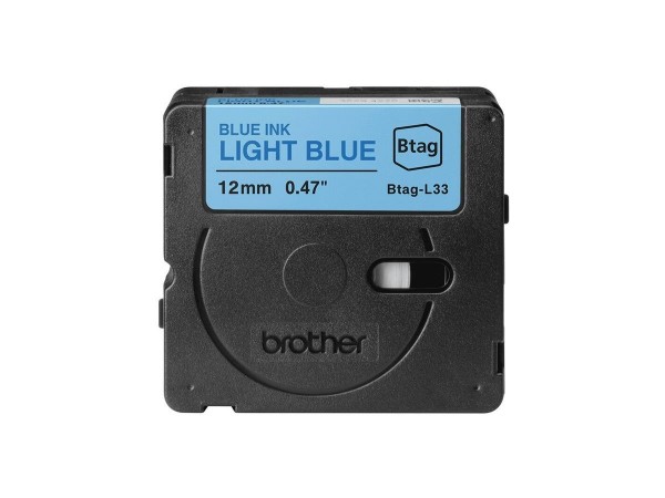 Brother BTAG-L33 Blau auf Hellblau 12mm Etikettenband für P-Touch PT-N10 PT-N20 PTN25BT