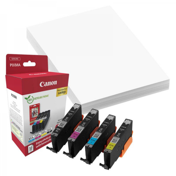 Canon CLI-551XL CMYBK Photo Multi MG5450 MG6350 MG6600 7100 7500 MX925 IP7250 iP8700 iX6800 6443B00