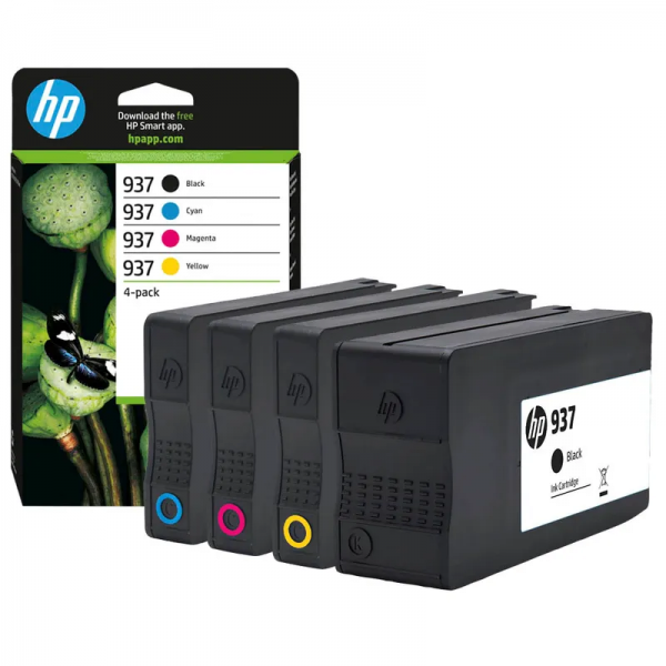 HP 937 4er-Pack CMYK 6C400NE HP OfficeJet Pro 9120e MFP Multipack Original