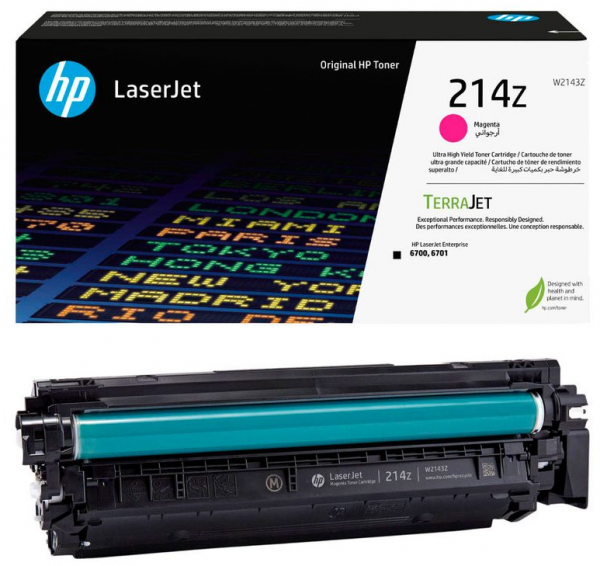 HP 214Z Toner Magenta W2143Z HP Color LaserJet Enterprise 6700dn Color LaserJet 6701dn