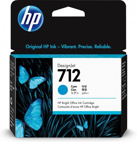 HP 712 Tinte cyan 3ED67A 29 ml HP DesignJet Studio T210 T230 T250 T630 HP T650