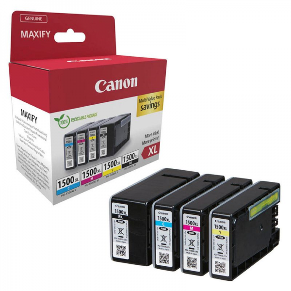 Canon PGI-1500XL BK/C/M/Y Multipack - 4er-Pack - XL - Schwarz, Gelb, Cyan, Magenta 9182B010