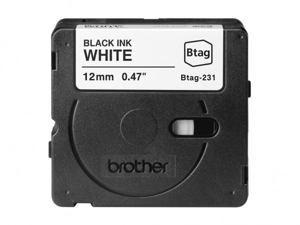 Brother BTAG-231 Schwarz auf Weiß 12mm Etikettenband für P-Touch PT-N10 PT-N20 PTN25BT