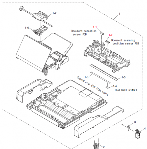 Brother D014X7001 ADF Unit für Brother MFC-9150CDN Brother MFC-L3710CW MFC-L3730CDN D014X7001