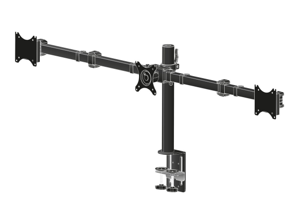 IIYAMA DS1003C-B1 Flexible Desk Mount for Triple Monitor Mount with Clamp or grommet Screen size 10-