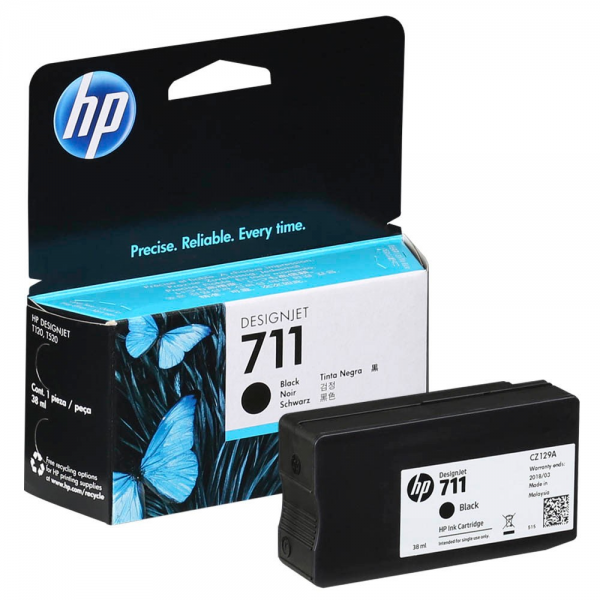 HP 711 Tinte Black CZ129A Standardkapazität HP DesignJet T120 HP ePrinter T520