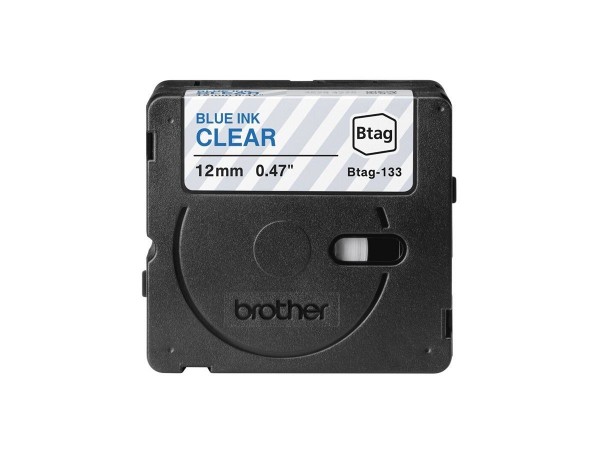 Brother BTAG-133 Blau auf Transparent 12mm Etikettenband für P-Touch PT-N10 PT-N20 PTN25BT