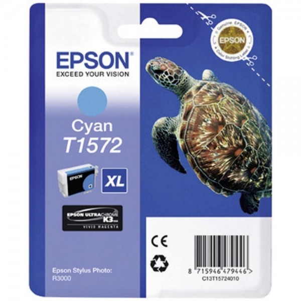 Epson Tintenpatrone T1572 XL Cyan für Epson Stylus Photo R3000