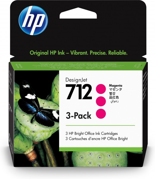 HP 712 Tinte 3-Pack magenta 3ED68A 29 ml HP DesignJet Studio T210 T230 T250 T630 HP T650