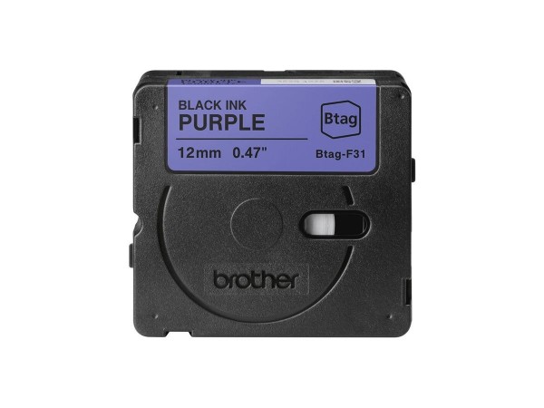 Brother BTAG-F31 Schwarz auf Purpurrot 12mm Etikettenband für P-Touch PT-N10 PT-N20 PTN25BT