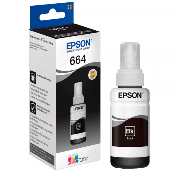 Epson Tinte T6641 Black 70 ml für Epson EcoTank ET-14000 ET-16500 ET-2500 ET-2550 ET-2600 ET-2650