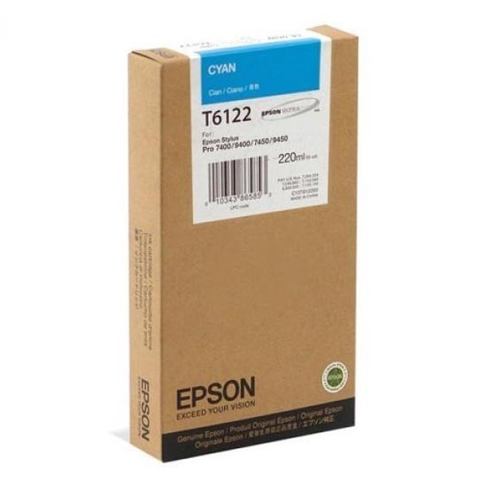 Epson Tintenpatrone T6122 cyan für Stylus Pro 7400 Pro 7450 Pro 9400 Pro 9450