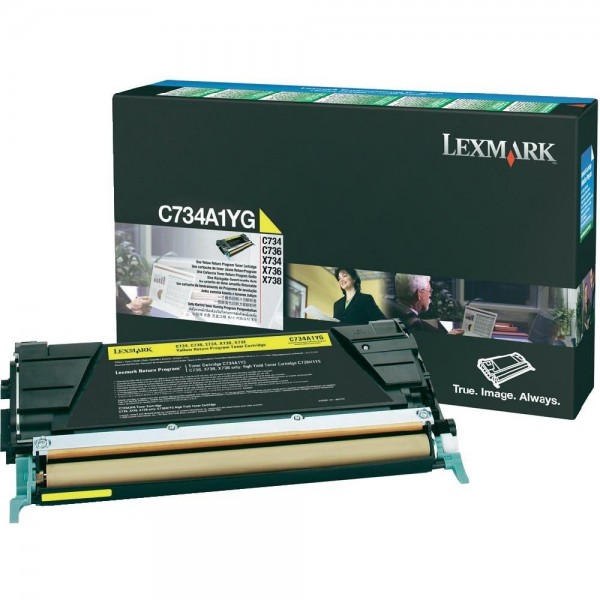 Lexmark C734A1YG Toner Yellow C734 C736 CS736dn X734dn X736dn X738dn