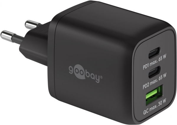 Goobay USB-C™ PD GaN Multiport-Schnellladegerät Nano (65 W) Black