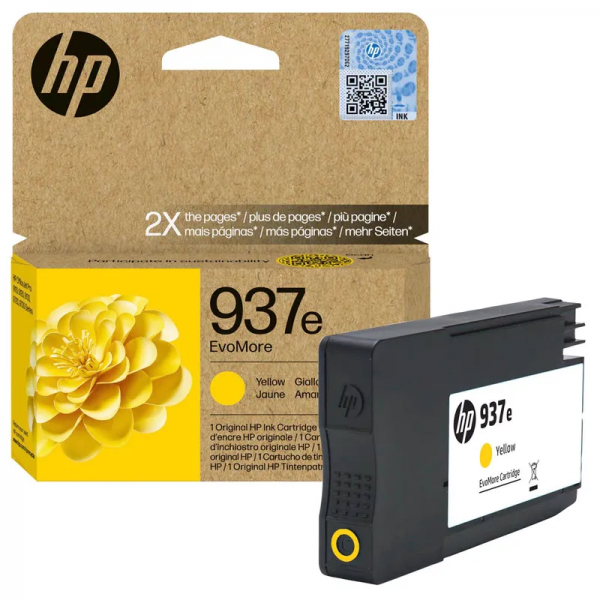 HP 937e EvoMore Yellow Tinte HP Officejet Pro 9110b 9120e 9720E 9730e 4S6W8NE