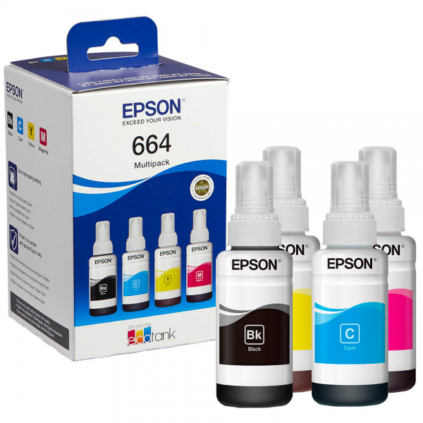 Epson T6646 Multipack CMYK für Epson EcoTank ET-14000 ET-16500 ET-2500 ET-2550 ET-2600 ET-2650