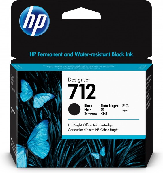 HP 712 Tinte schwarz 3ED71A 80 ml HP DesignJet Studio T210 T230 T250 T630 HP T650